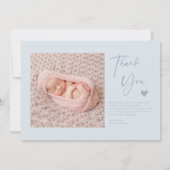 Blue Arch Frame Birth Announccard Ankündigung (Rückseite)