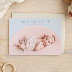 Blue Arch Frame Birth Announccard Ankündigung