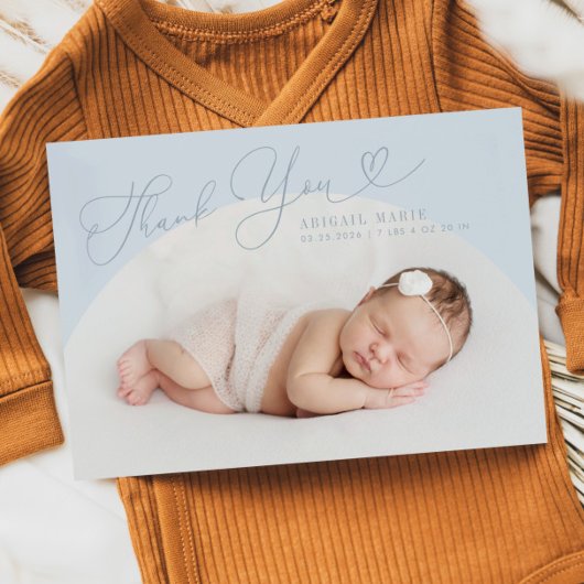 Blue Arch Frame Dankeschön an die Geburtserklärung Ankündigung