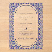 Blue Arch Mexican Talavera Spanish Wedding Acryleinladungen (Vorderseite)