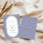 Blue Arch Mexican Talavera Spanish Wedding Einladung