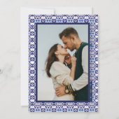 Blue Arch Mexican Talavera Spanish Wedding Einladung (Rückseite)