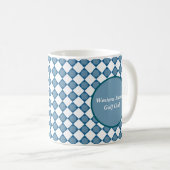 Blue Argyle Golf Pattern Country Club Coffee Mug Kaffeetasse (VorderseiteRechts)