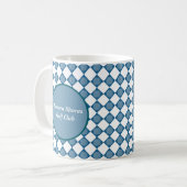 Blue Argyle Golf Pattern Country Club Coffee Mug Kaffeetasse (Vorderseite Links)