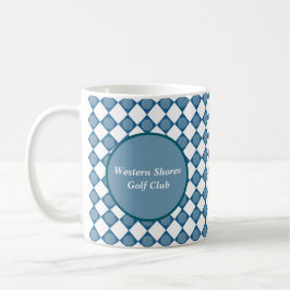 Blue Argyle Golf Pattern Country Club Coffee Mug Kaffeetasse