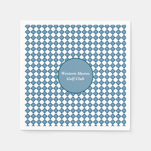 Blue Argyle Golf Pattern Paper Napkin Serviette (Vorderseite)