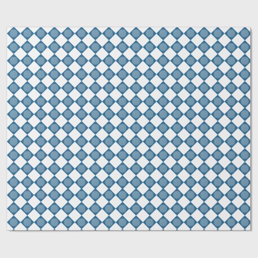 Blue Argyle Golf Pattern Wrapping Paper Geschenkpapier (Flach)