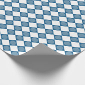 Blue Argyle Golf Pattern Wrapping Paper Geschenkpapier (Ecke)