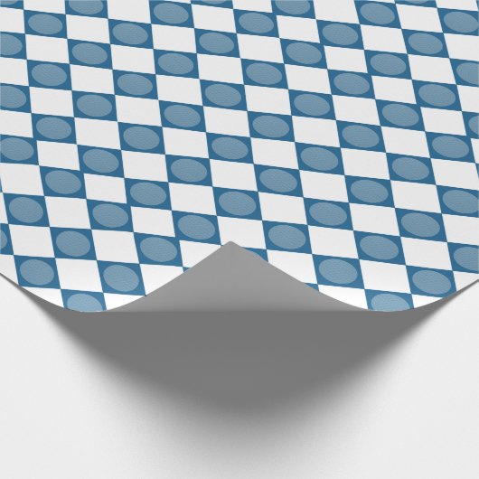 Blue Argyle Golf Pattern Wrapping Paper Geschenkpapier (Ecke)