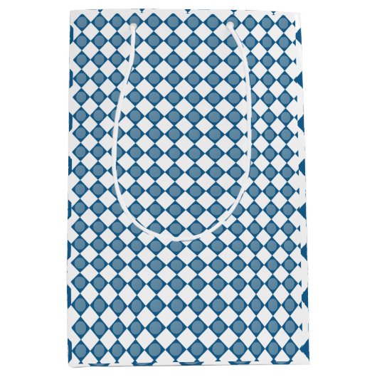 Blue Argyle Golf Pattern Wrapping Paper Mittlere Geschenktüte (Vorderseite)