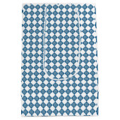 Blue Argyle Golf Pattern Wrapping Paper Mittlere Geschenktüte (Rückseite)
