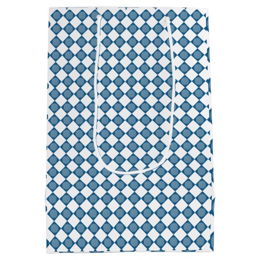 Blue Argyle Golf Pattern Wrapping Paper Mittlere Geschenktüte (Rückseite)