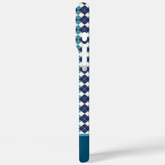 Blue Argyle Personalize Case-Mate iPhone Hülle (Rückseite / Links)