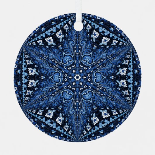 Blue Armenian Star Ornament Aus Metall (Vorderseite)