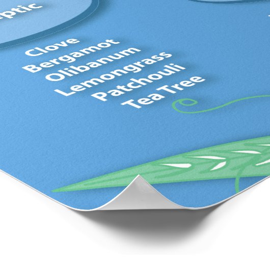 Blue Aromatherapy Chart Poster (Ecke)