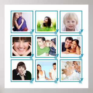 Blue Arrow Frames Ihre Fotos Instagramm Poster