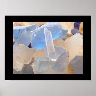 Blue Art Beach Sea Glashaus druckt Küstenseaglass Poster