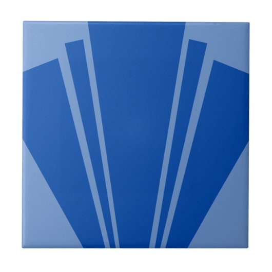 Blue Art Deco Design Fliese (Vorderseite)