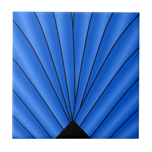 Blue Art Deco Design Fliese (Vorderseite)