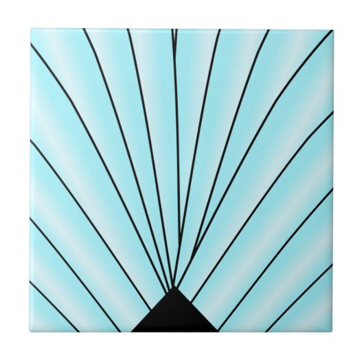 Blue Art Deco Design Fliese (Vorderseite)