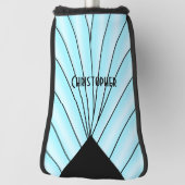 Blue Art Deco Design Golf Headcover (Rotieren 90)
