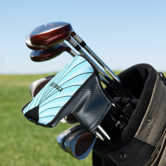 Blue Art Deco Design Golf Headcover (In Situ)