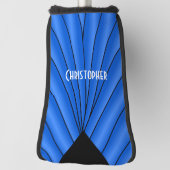 Blue Art Deco Design Golf Headcover (Rotieren 90)