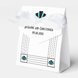 Blue Art Deco Design Wedding Geschenkschachtel