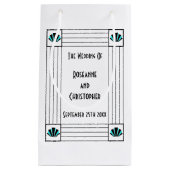 Blue Art Deco Design Wedding Kleine Geschenktüte (Vorderseite)