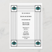 Blue Art Deco Design Wedding Menükarte (Rückseite)