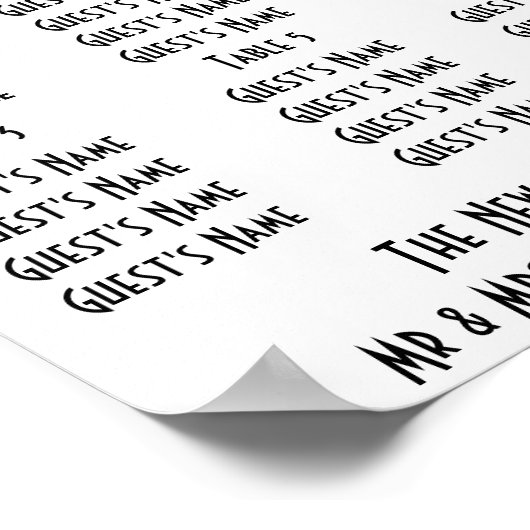 Blue Art Deco Design Wedding Poster (Ecke)