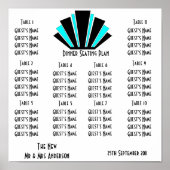 Blue Art Deco Design Wedding Poster (Vorne)