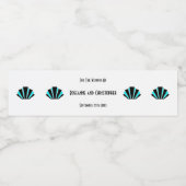 Blue Art Deco Design Wedding Wasserflaschenetikett (Einzelnes Label)