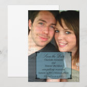 Blue Art Deco Frame Save the Date einladen Einladung (Vorne/Hinten)