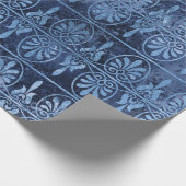 Blue Art Deco Geschenkpapier (Ecke)