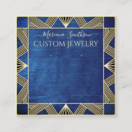 Blue Art Deco große Ohrringe Display Cards Quadratische Visitenkarte