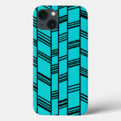 Blue Art Deco Lines Case-Mate iPhone Hülle (Rückseite)