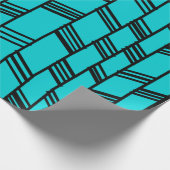 Blue Art Deco Lines Geschenkpapier (Ecke)