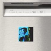 Blue Art Deco Magnet (In Situ (Geschirrspüler))
