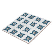 Blue Art Deco Muster Fliese (Seite)