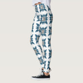 Blue Art Deco Muster Leggings (Links)