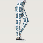 Blue Art Deco Muster Leggings (Rechts)