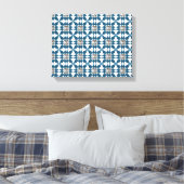 Blue Art Deco Muster Leinwanddruck (Insitu (Schlafzimmer))