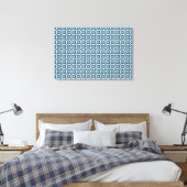 Blue Art Deco Muster Leinwanddruck (Insitu (Schlafzimmer))