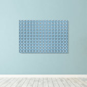 Blue Art Deco Muster Leinwanddruck (Insitu (Holzboden))