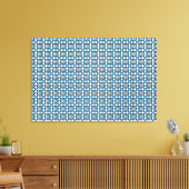 Blue Art Deco Muster Leinwanddruck (Insitu (Wohnzimmer))