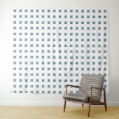 Blue Art Deco Muster Wandteppich (Beispiel (Horizontal))