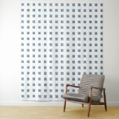 Blue Art Deco Muster Wandteppich (Beispiel)