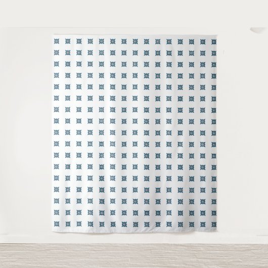 Blue Art Deco Muster Wandteppich (Vorderseite)