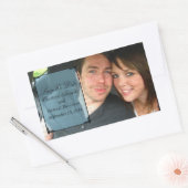 Blue Art Deco Rahmen Save the Date Sticker (Umschlag)